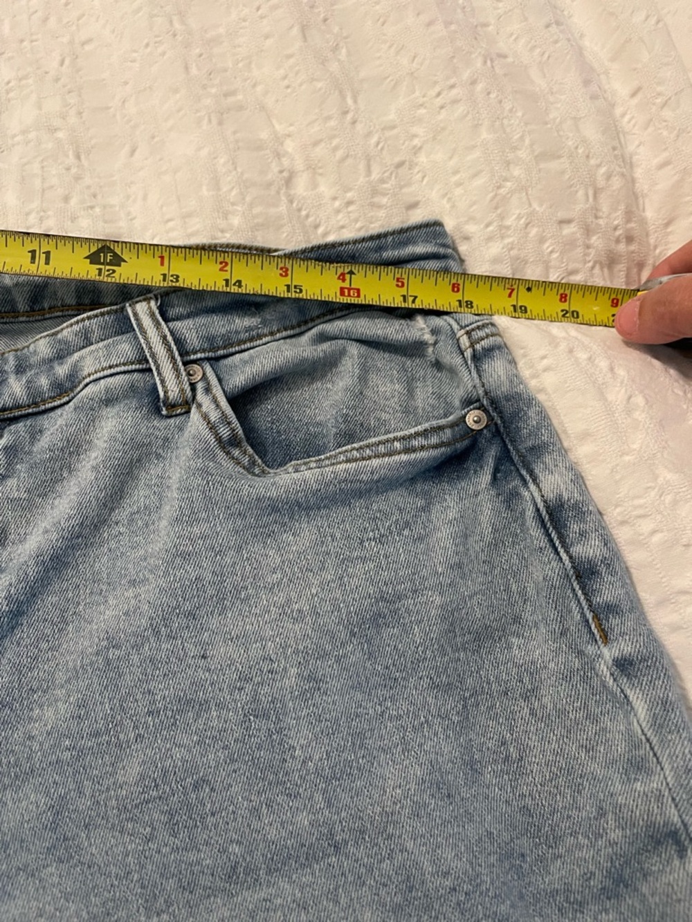 Wonderly vintage straight cropped distressed baggy fit jeans sz 16w light wash - Picture 5 of 6